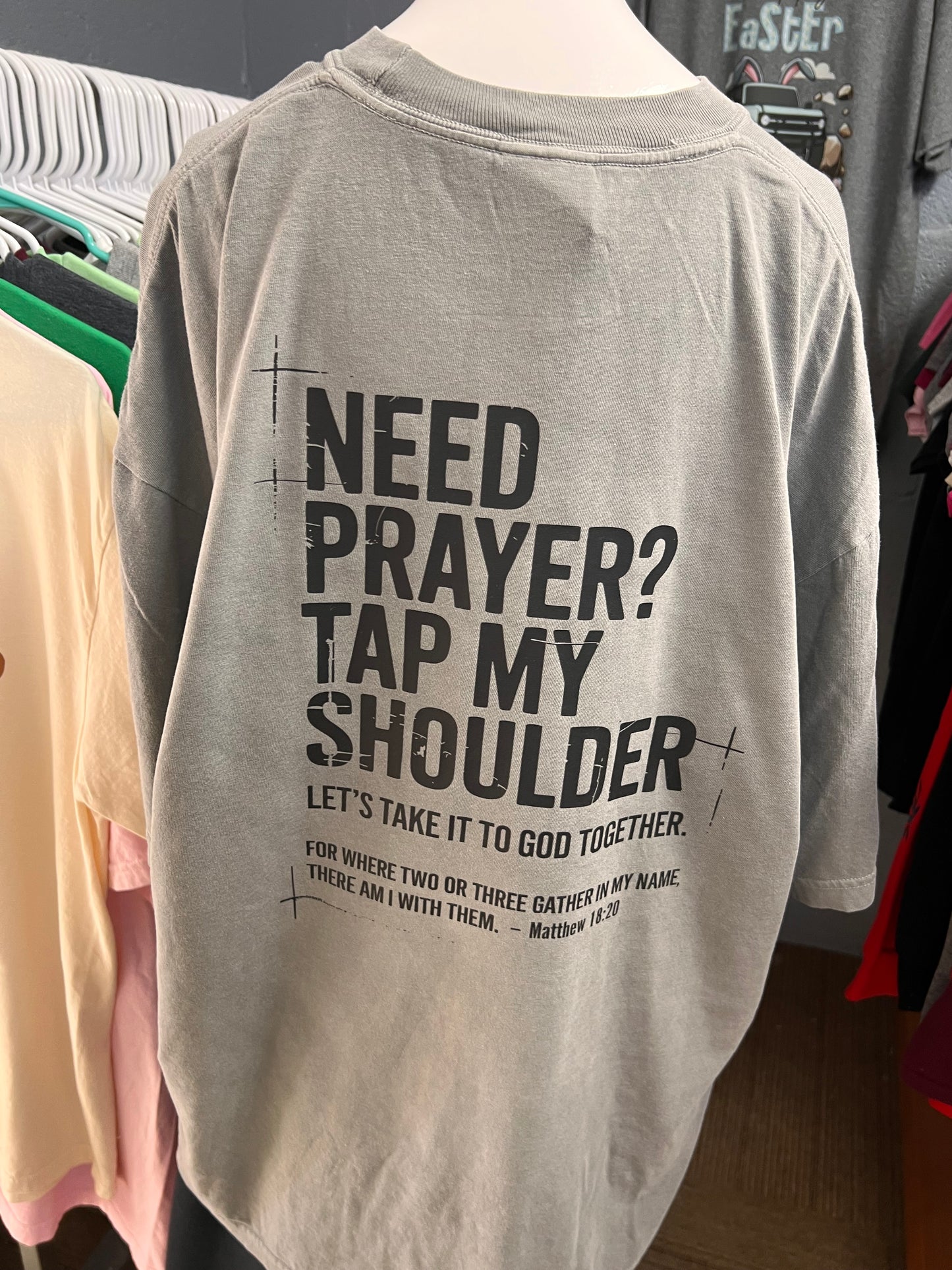 New unisex T-shirt comfort color Brand granite let’s pray 