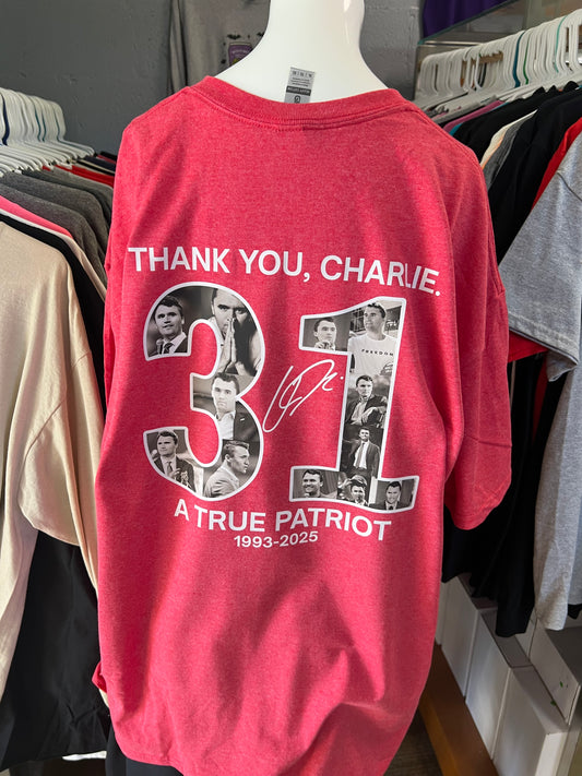 New unisex freedom Charlie shirt heathered red 