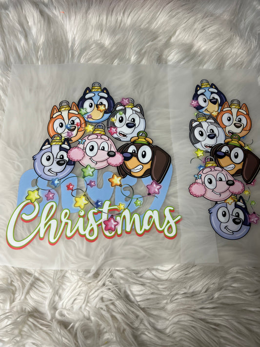 New DTF blue Christmas with sleeve