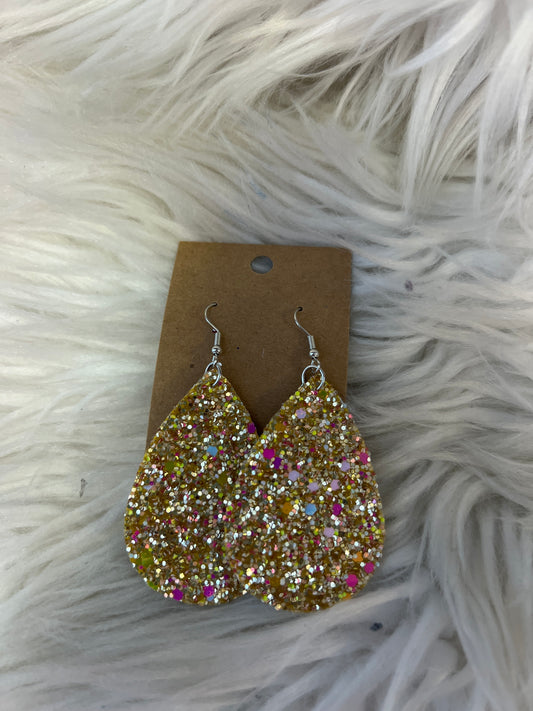 New faux leather  glitter earring