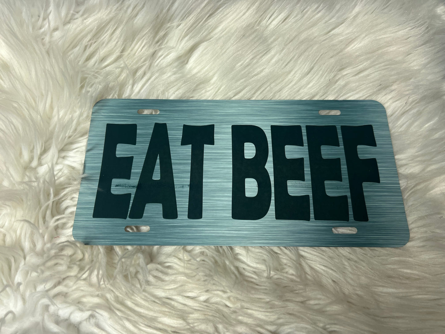 New vanity plate eat beef