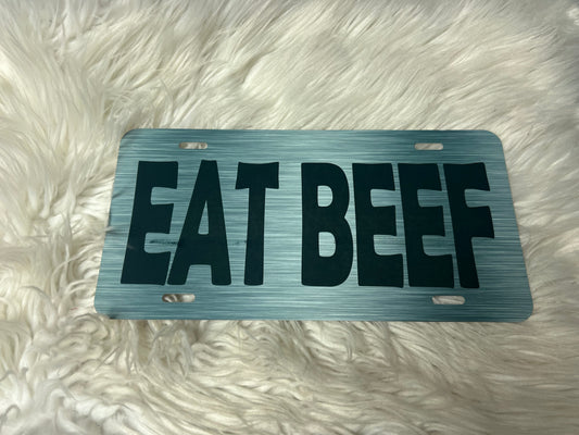 New vanity plate eat beef