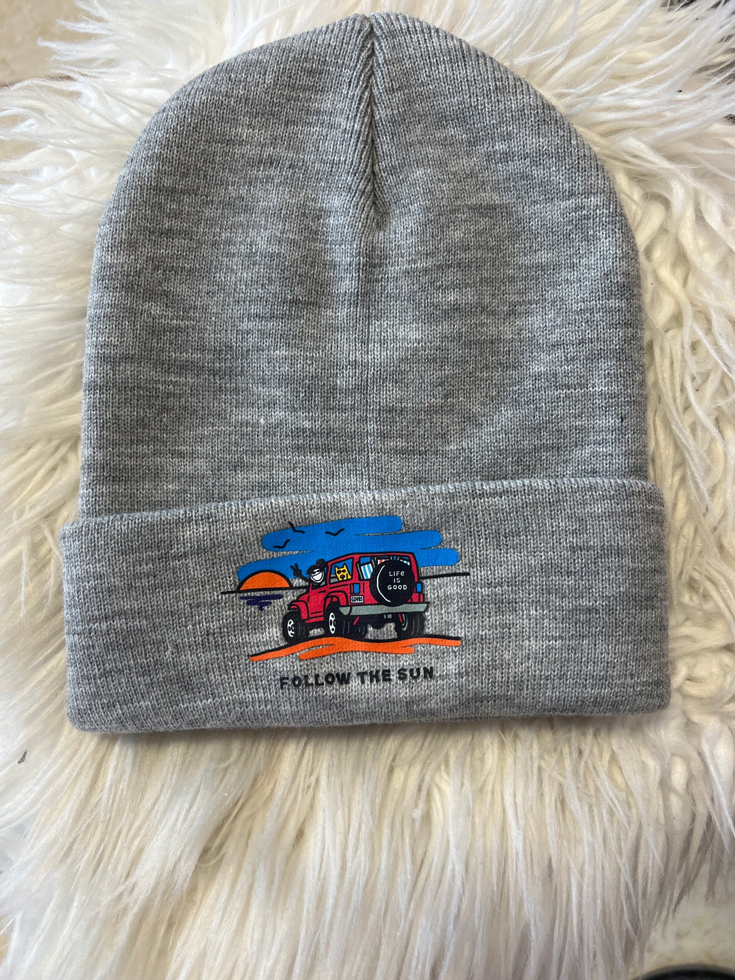New 4 x 4 beanie follow the sun