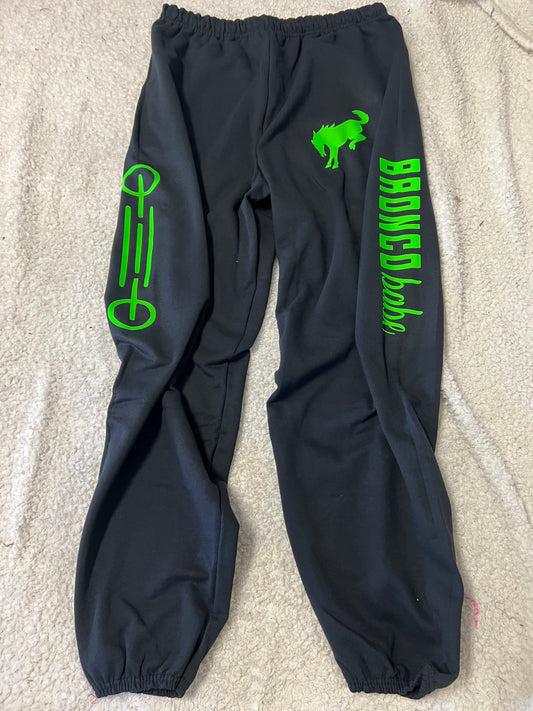 New unisex jerzees bottoms black neon green