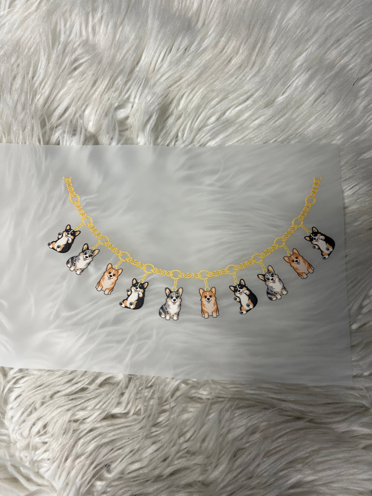 New DTF necklace corgi