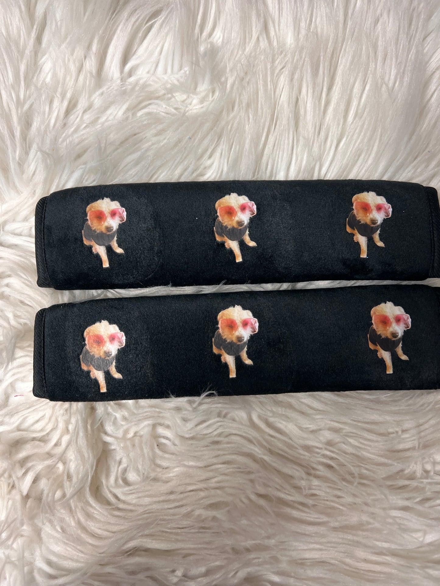 New seatbelt covers missy (beautiful mess mascot )