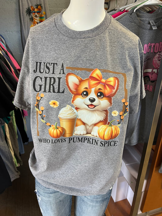 New  unisex T-shirt pumpkin spice corgi normal red and white
