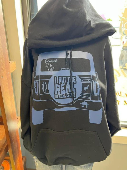 unisex  4 x 4 black hoodie