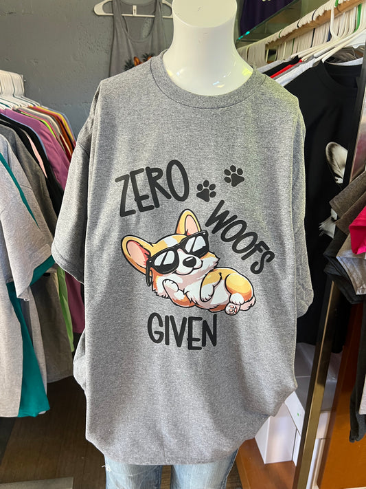 New  unisex T-shirt corgi zero woofs  given corgi normal red and white