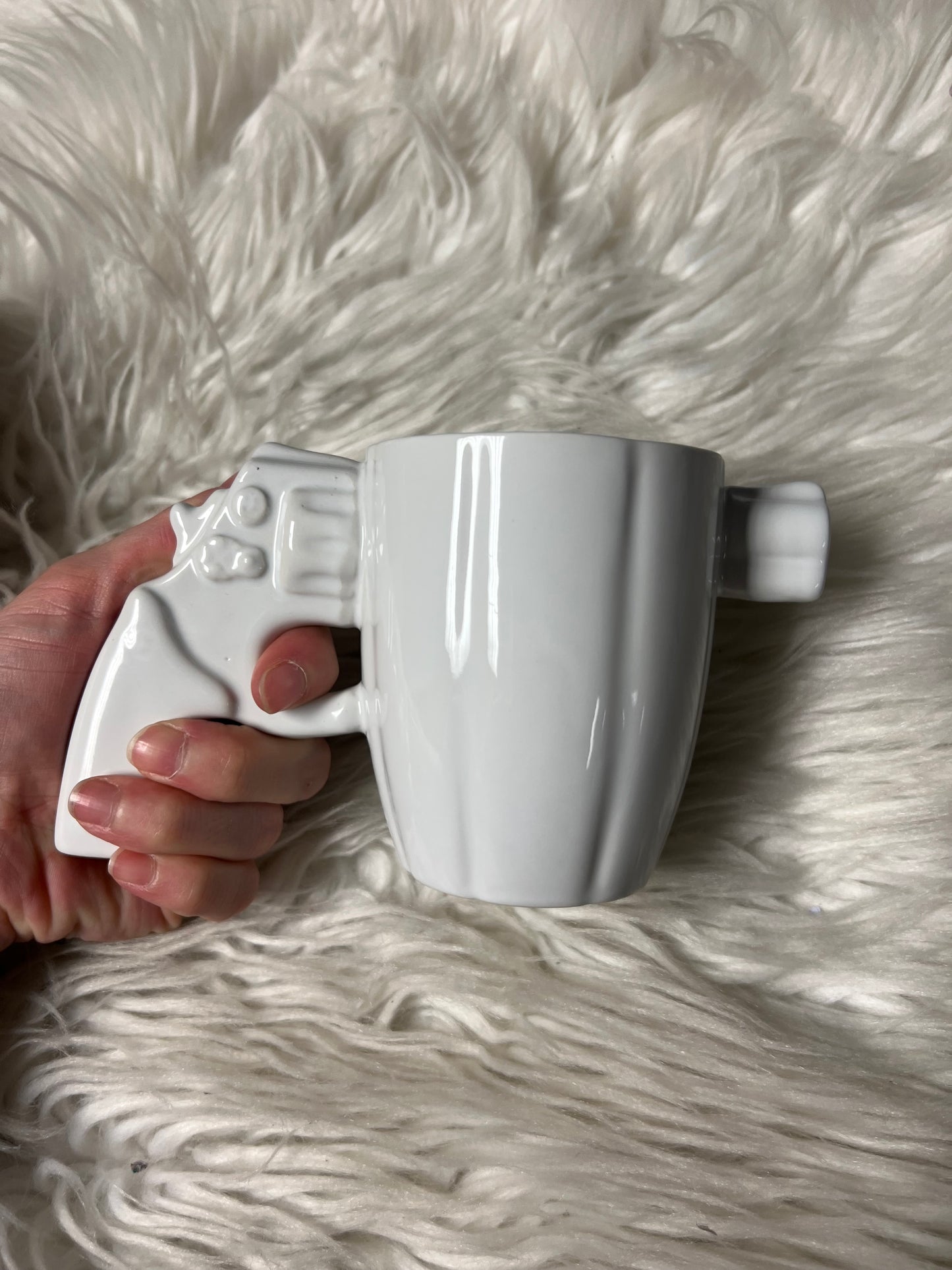 New in box ceramic gun mug