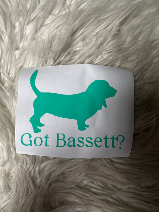 New got Basset hound mint car decal