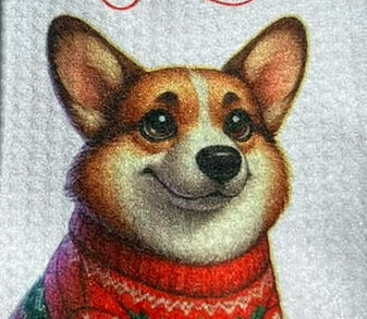 Decorative hand towel corgi