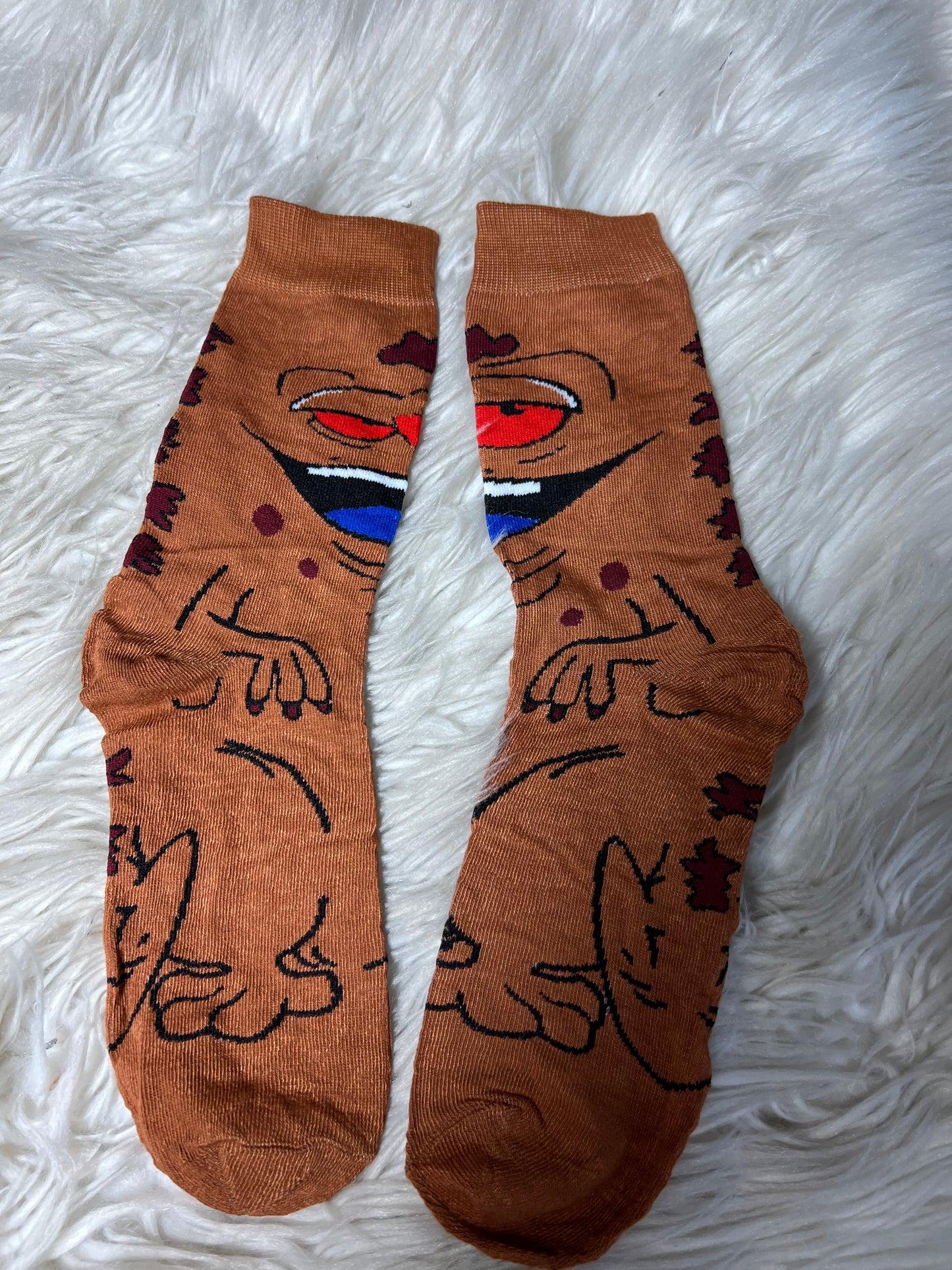 New adult one size graphic socks