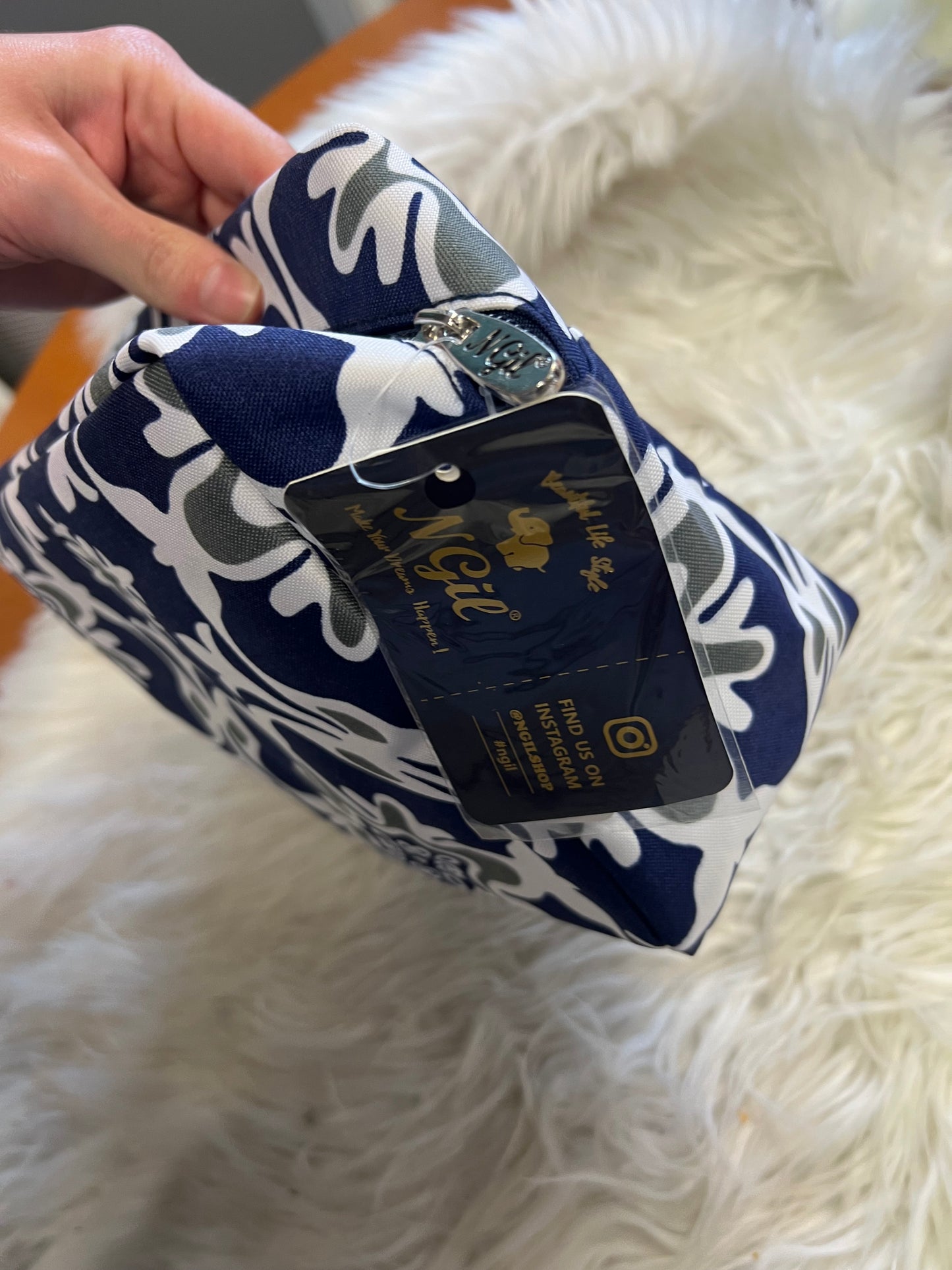 Brand new zipper bag navy blue