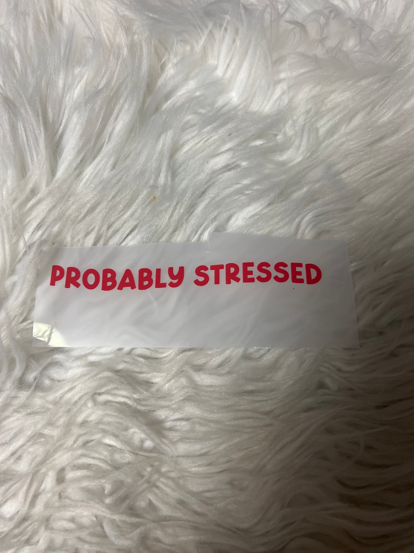 New car decal probably stressed red