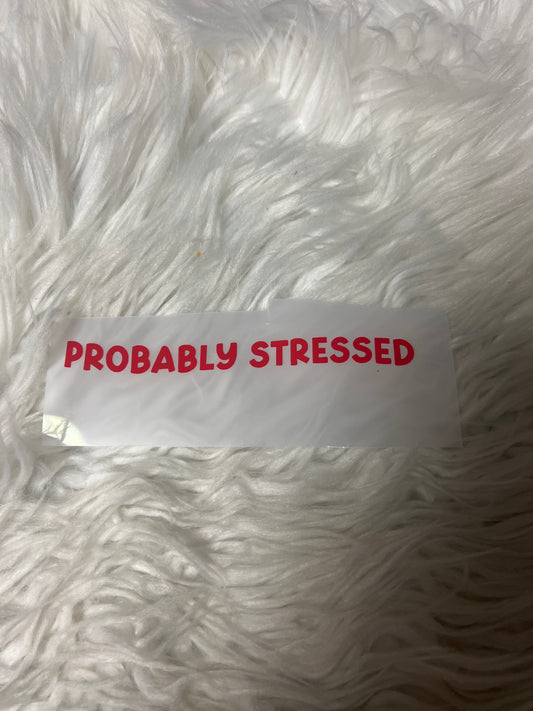 New car decal probably stressed red