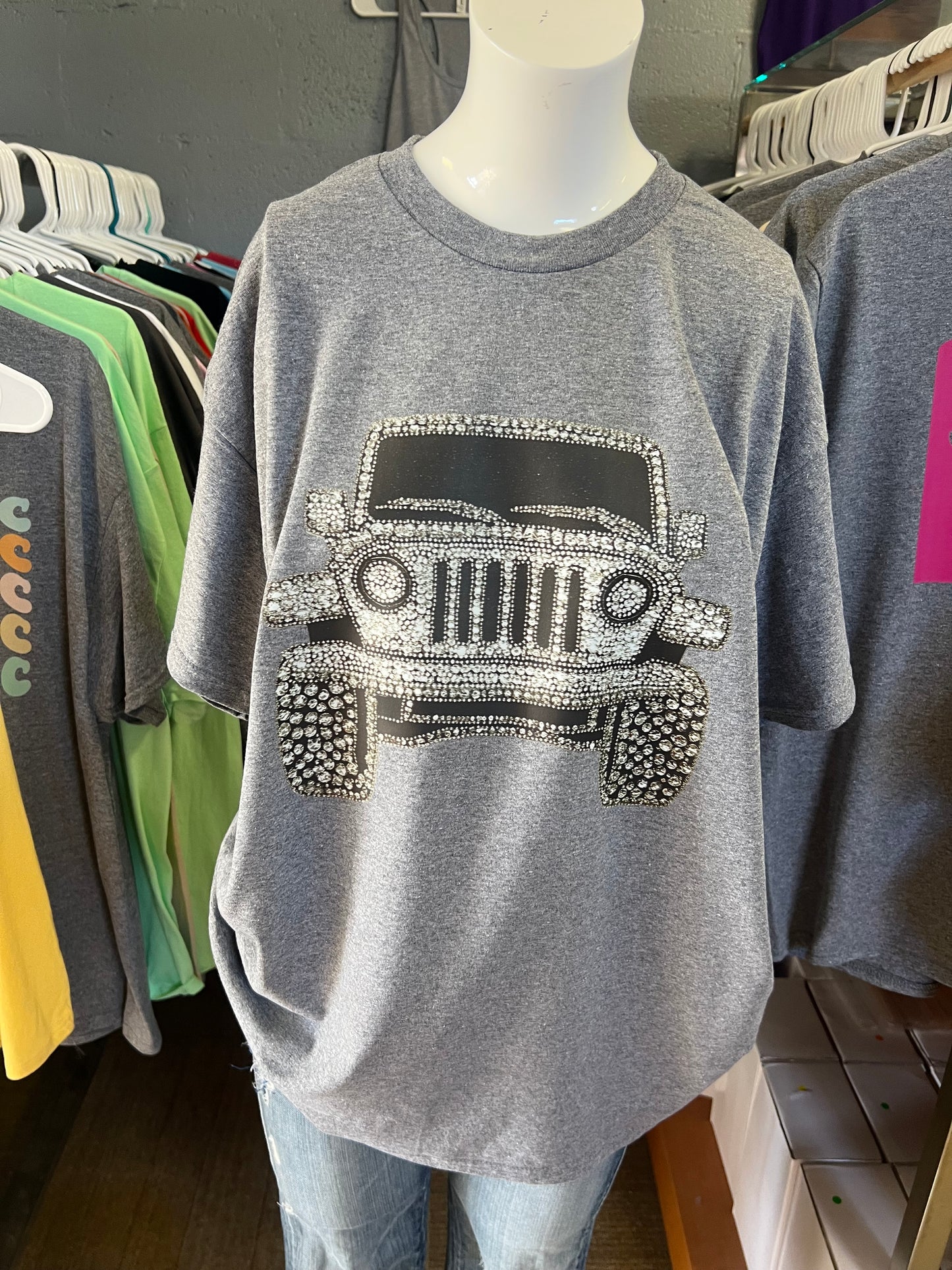 Unisex T-shirt sparkly bling 4 x 4