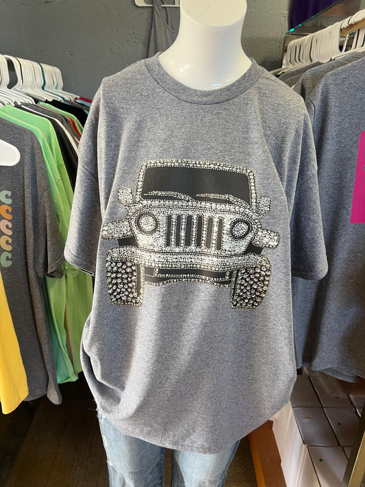 Unisex T-shirt sparkly bling 4 x 4