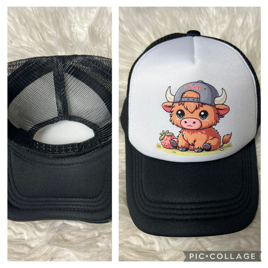 New hat 4 x 4 Highland cow