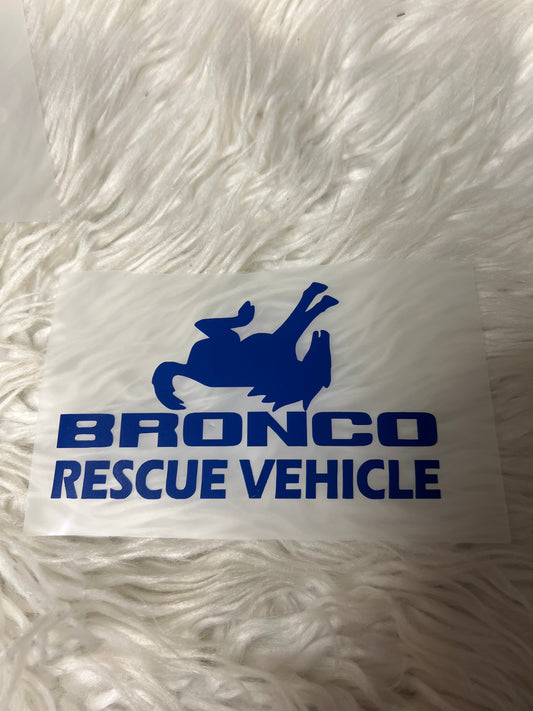 Rescue vehicle decal  blue