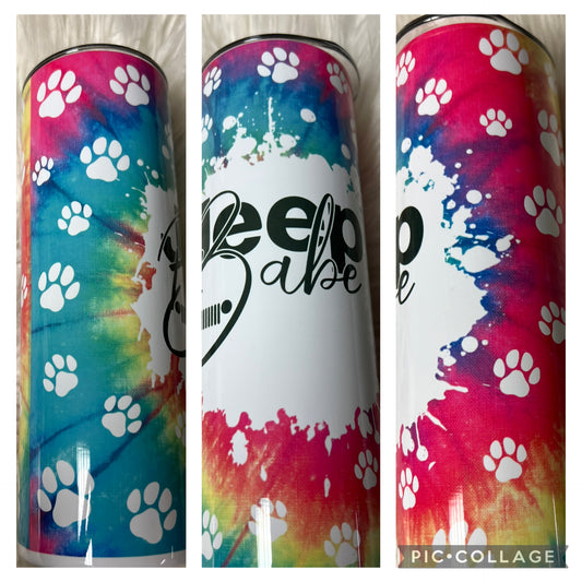 20 ounce Tumblr tie-dye paw print
