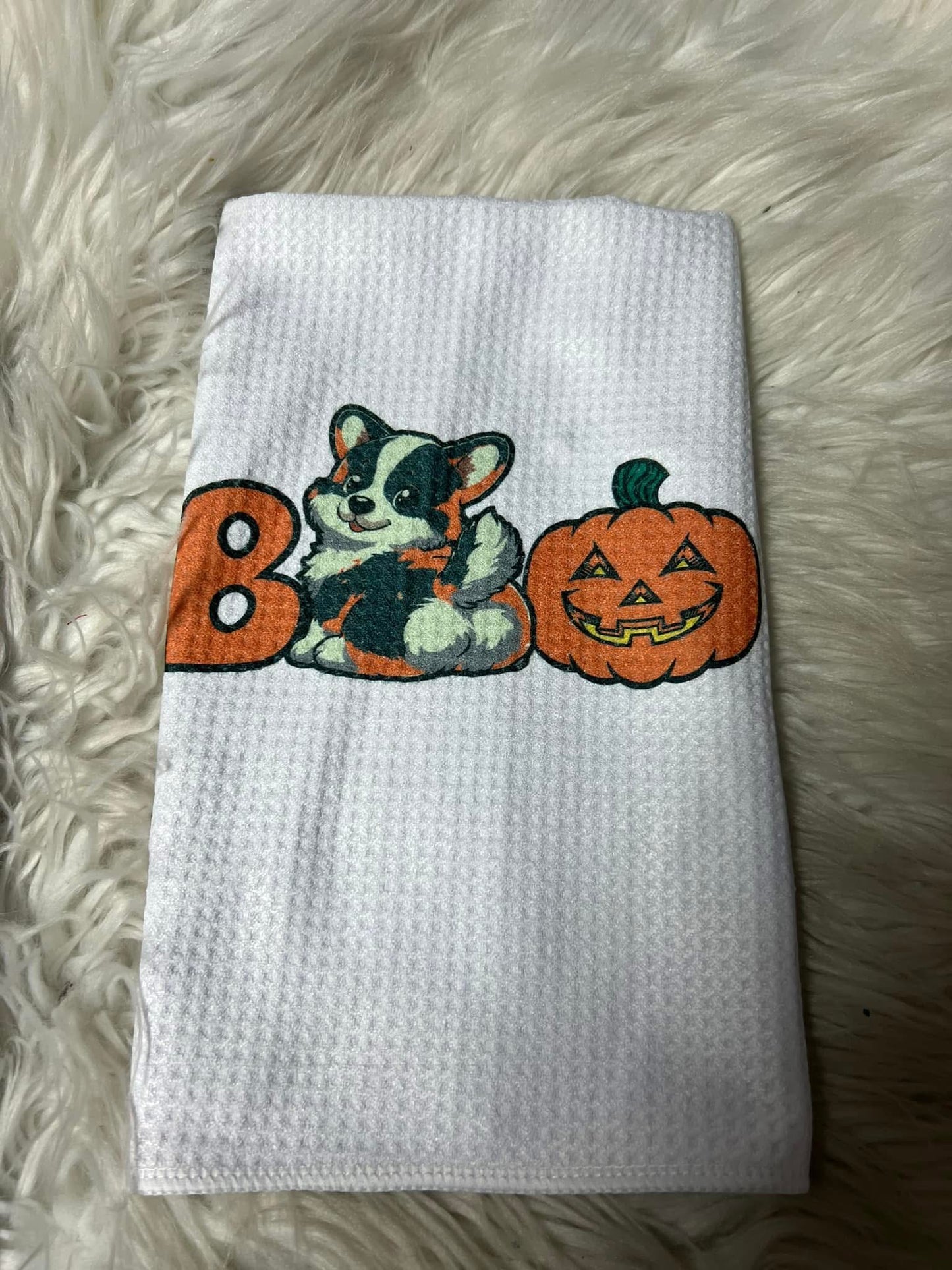 Decorative hand towel corgi