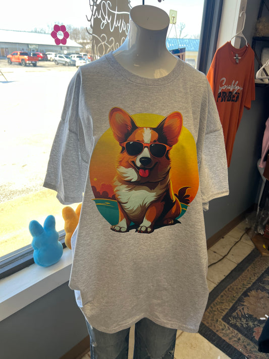 Unisex T-shirt, corgi short sleeve Gilded