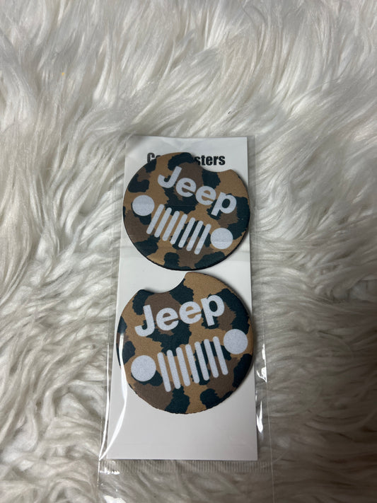 Car coasters leopard