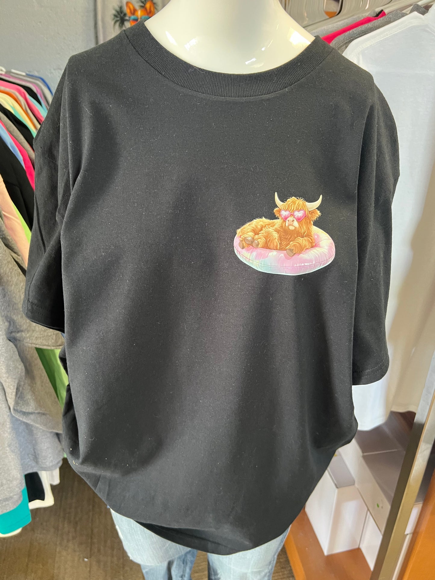 New unisex T-shirt summer vibes Highland cow