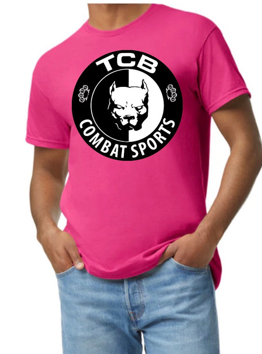 Hot pink TCB unisex Gilden youth short sleeve T-shirt