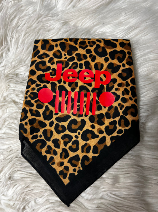 New dog bandanna  red leopard