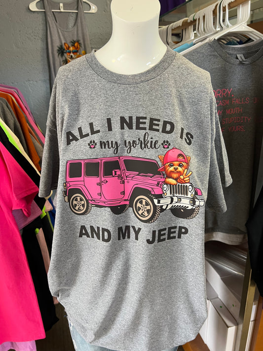 New Gilden unisex T-shirt hot Yorkie 4 x 4