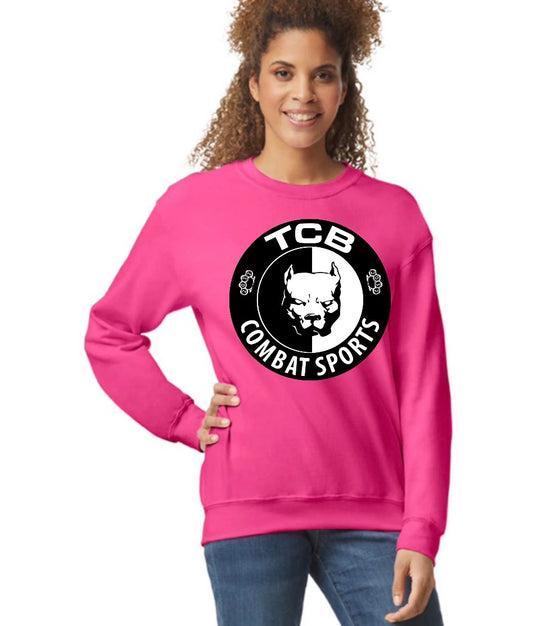 Hot pink TCB  unisex adult, crewneck sweatshirt, Gilden
