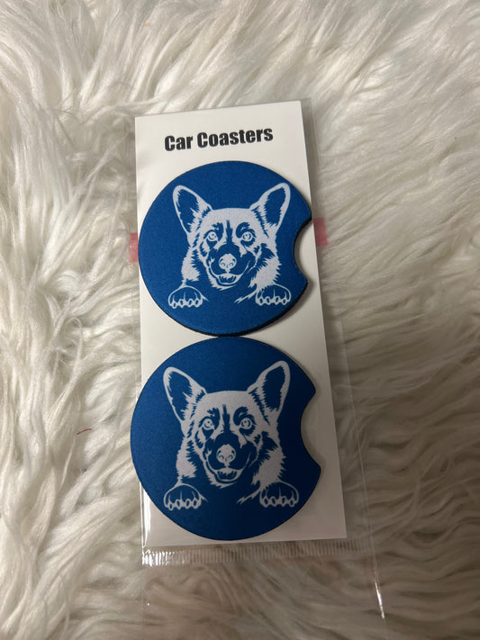 Car coasters corgi