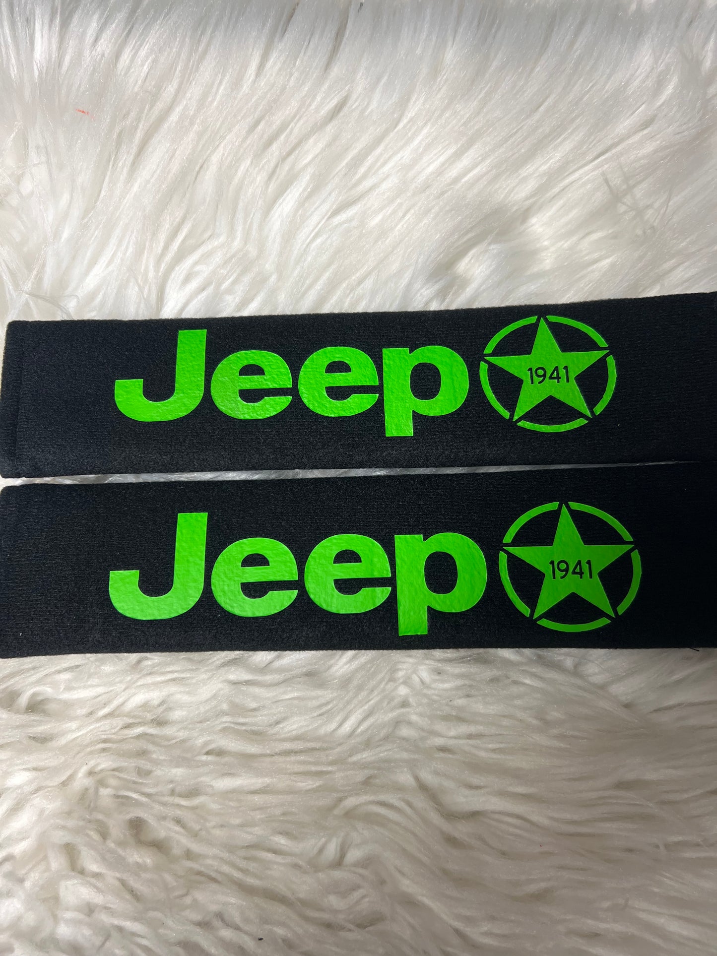 New seatbelt covers lime green