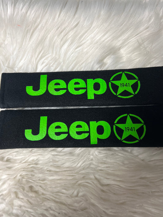 New seatbelt covers lime green