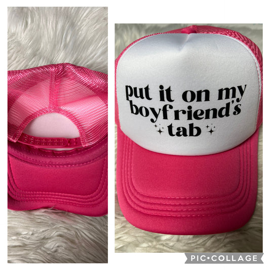 New hat Put it on my boyfriend‘s tab pink