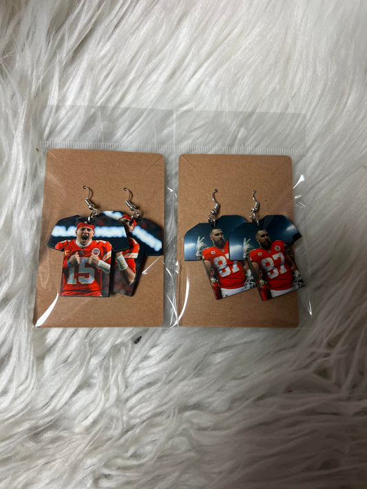 New football jersey style earrings