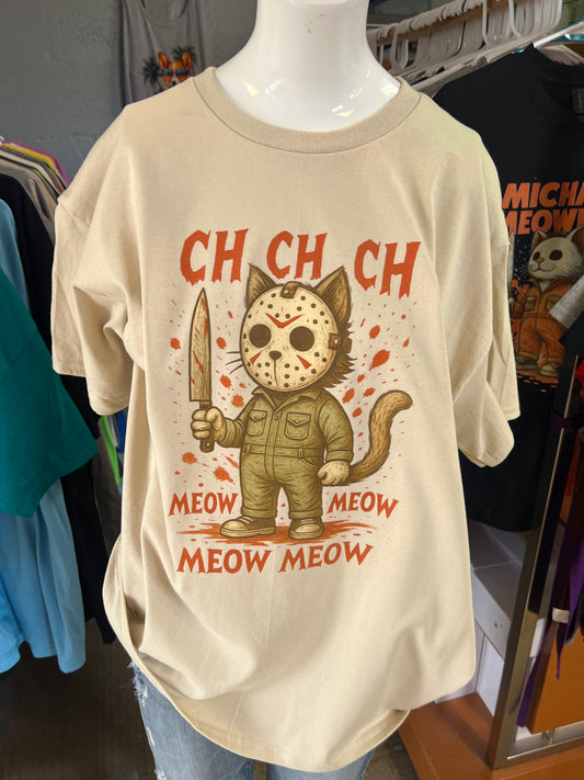 New  unisex T-shirt scary Halloween cat