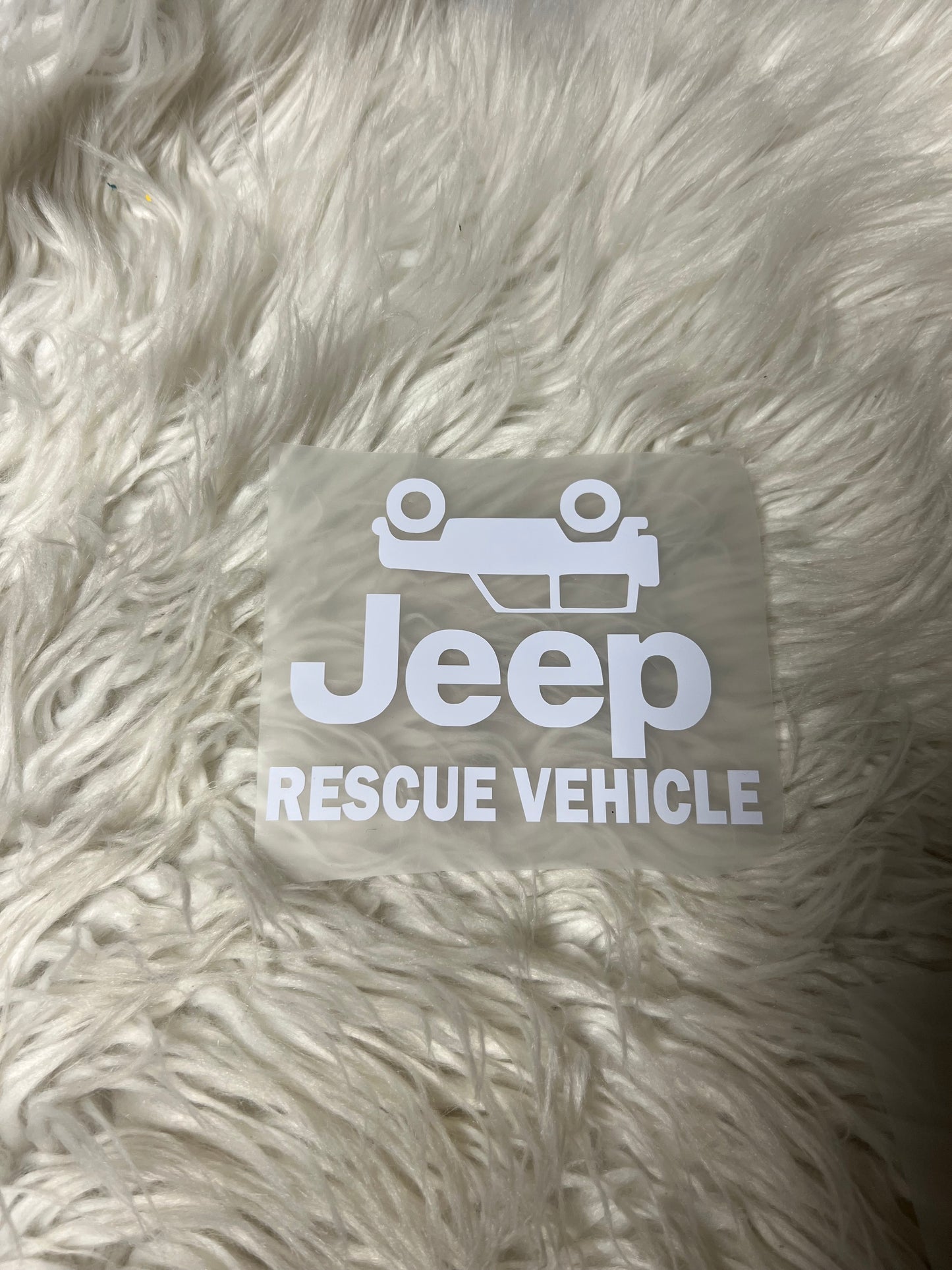 Rescue vehicle decal white
