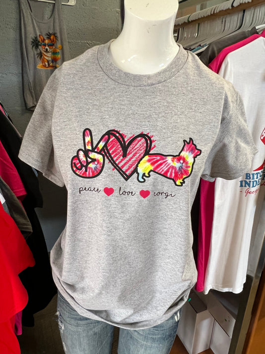New  unisex  T-shirt corgi tie-dye