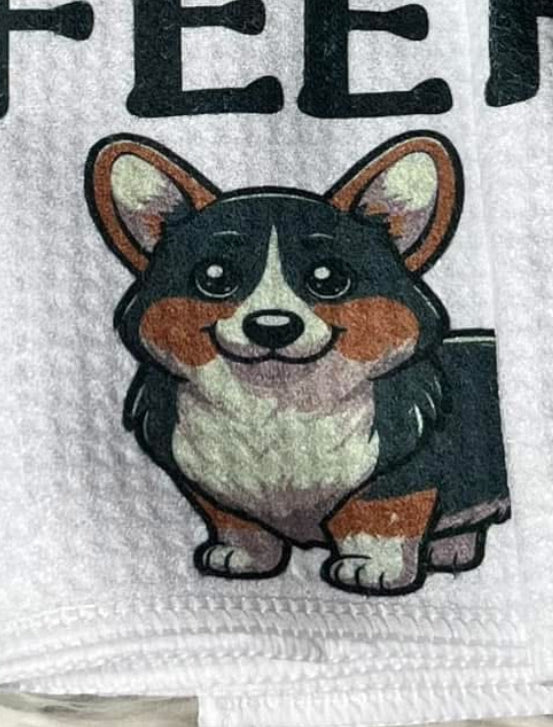 Decorative hand towel corgi
