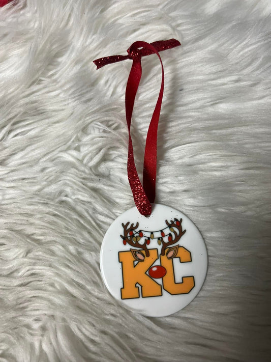 New Christmas ceramic ornament kc football