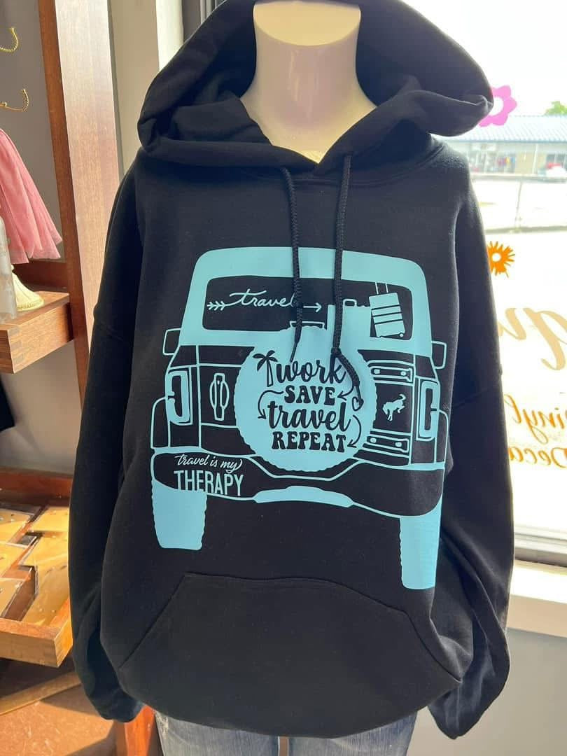 unisex  4 x 4 hoodie black