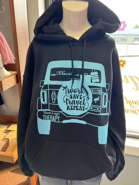 unisex  4 x 4 hoodie black