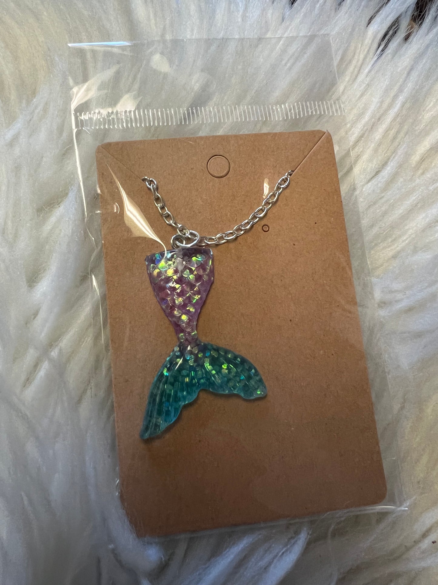 new multicolored mermaid necklace