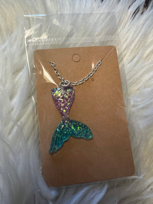 new multicolored mermaid necklace