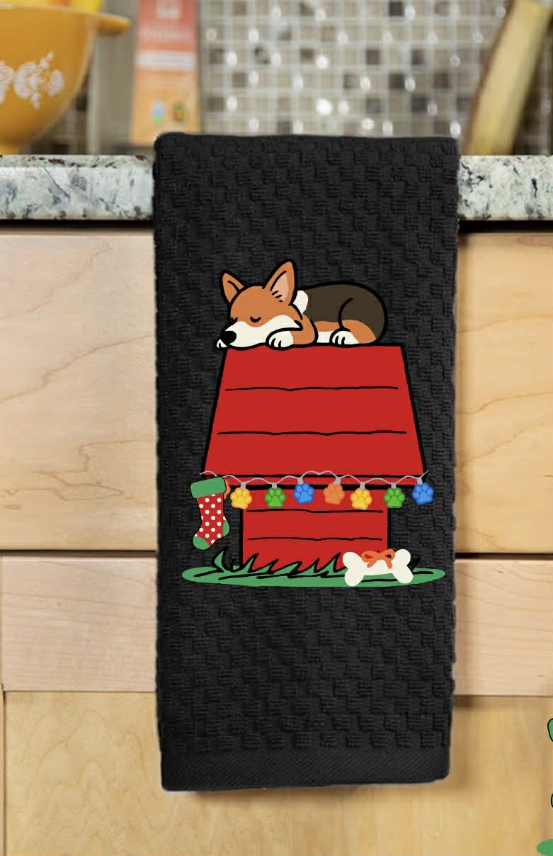 Decorative hand towel corgi