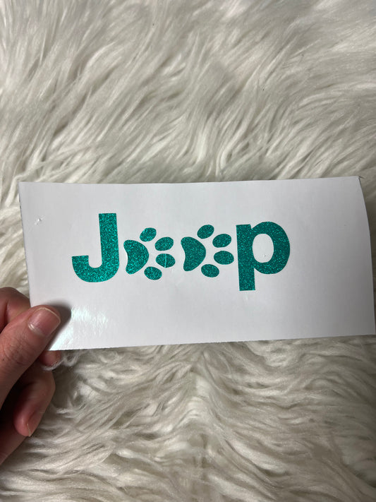 Paw print car vehicle decal teal  glitter