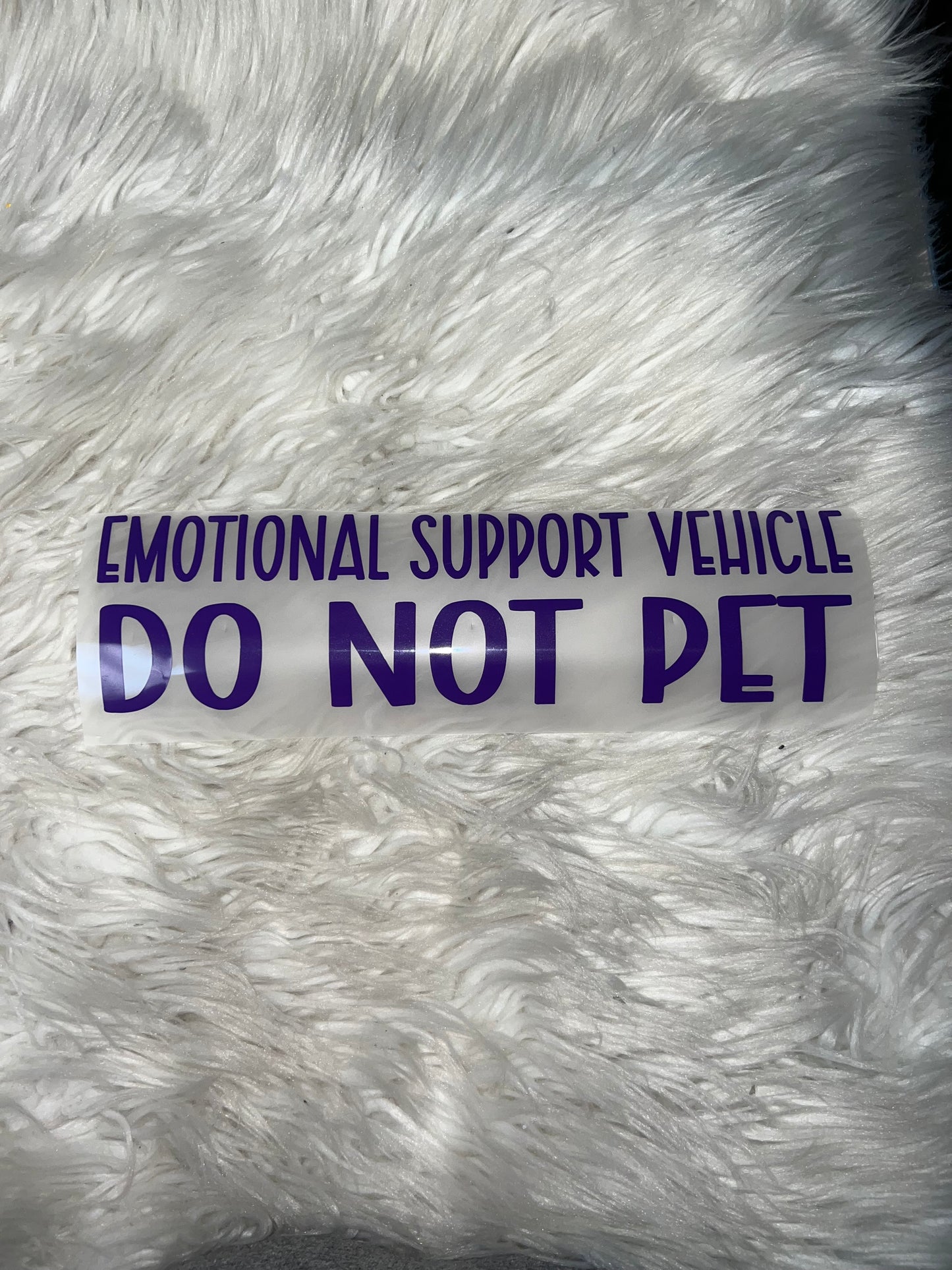 Emotional support vehicle do not pet decal purple
